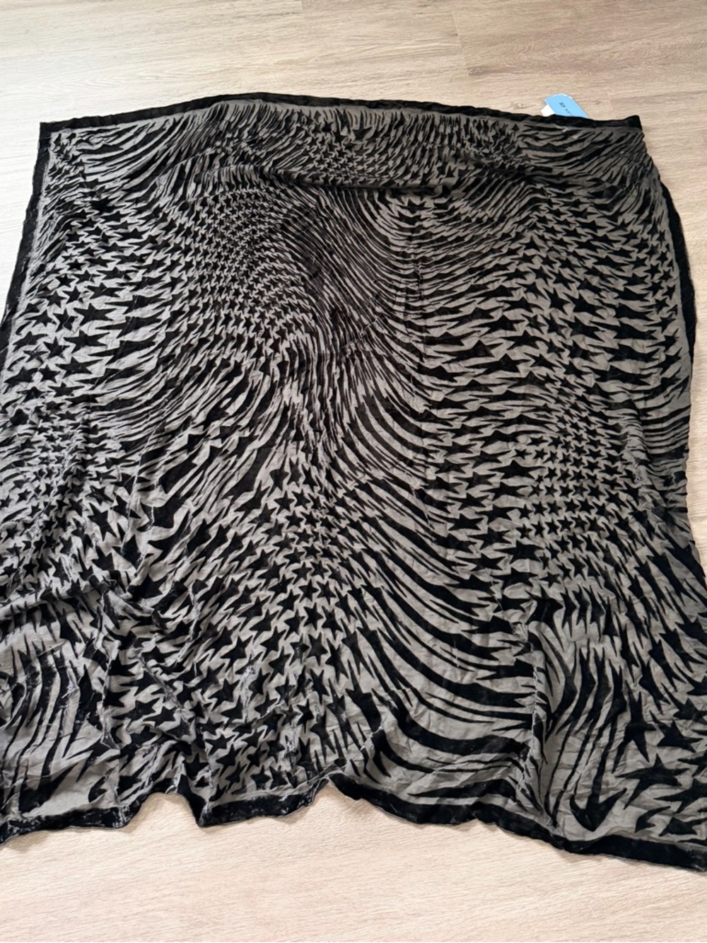Mugler x H&M Black Sheer Star Velvet Scarf